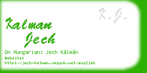 kalman jech business card